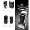 Stainless Steel Standing Colored Lobby Trash Bin with Ashtray